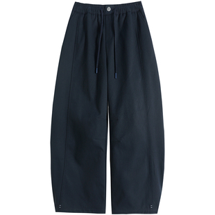 初中生加绒弯刀卫裤女秋冬季青少年女生学生运动休闲阔腿校服裤子