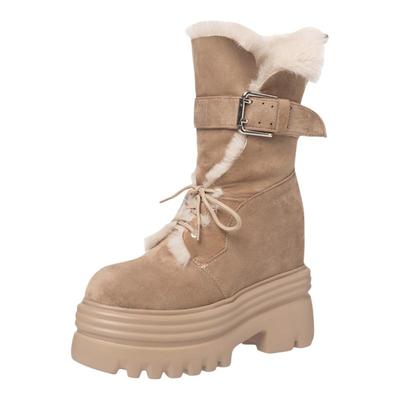 高跟厚底雪地靴女2025新款内增高