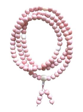 天然粉珊贝新中式佛珠手串路路通