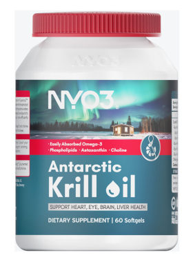 NYO3纯南极磷虾油进口中老年呵护心血管高纯度软胶囊60粒Omega3