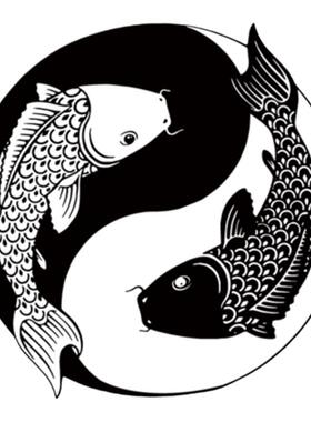 中式武馆墙贴纸八卦图防水墙贴纸