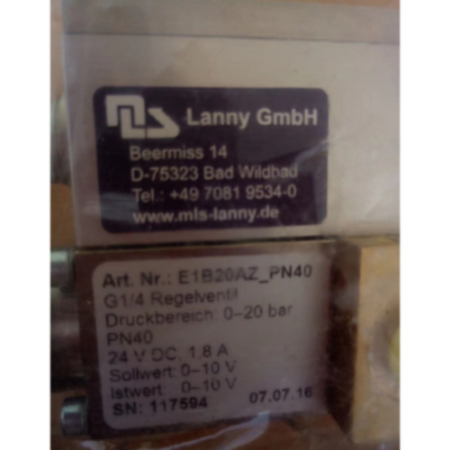 议价全新德国兰尼LANNY,高压比阀E1B20AZ-PN40 117594 G1/4