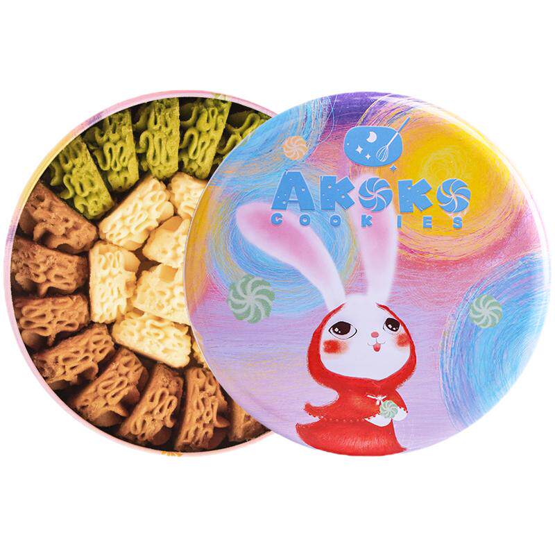 AKOKO冰淇淋小花曲奇饼干礼盒230g礼盒装办公室下午茶儿童零食品