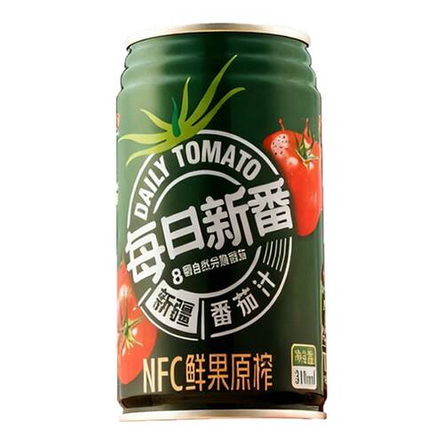 25年新疆冠农NFC番茄汁310ml罐装原榨新鲜西红柿饮料纯果蔬整箱