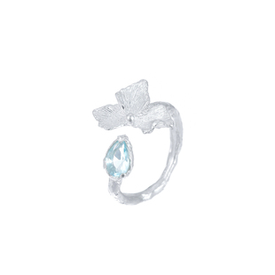 梵灵原创小众设计师款无尽夏绣球花瓣戒指S925纯银文艺复古