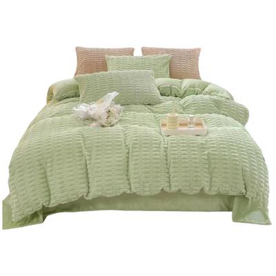 兔兔绒牛奶绒冬被被子全套一整套