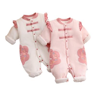 婧麒婴儿连体棉服冬季加绒外出服