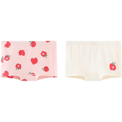 【2条装】迷你巴拉巴拉女童内裤棉感舒适透气不夹pp宝宝四角短裤