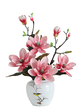 仿真玉兰花室内玉兰花花+花瓶