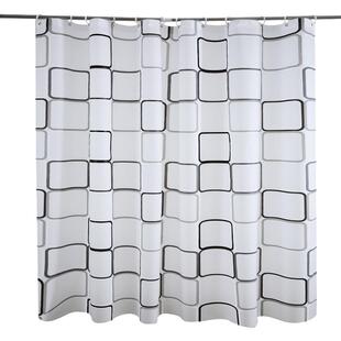 加厚浴帘套装免打孔挡水卫生间挂帘子布浴室门窗帘杆淋浴隔断送环