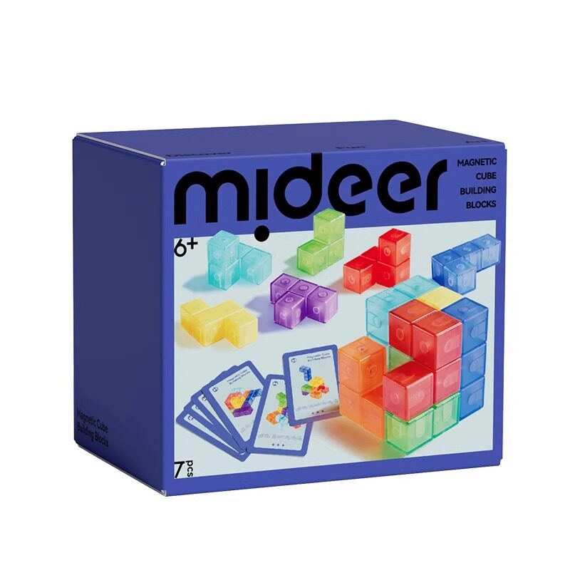 mideer弥鹿磁力魔方立方体积木块几何百变拼搭儿童益智拼图玩具3+