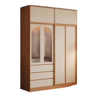 木兜家具袋鼠衣柜家用卧室实木单推拉门款床尾衣橱小户型移门衣柜