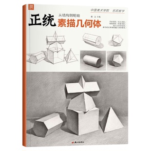 正统素描几何体 零基础到位素描石膏形体入门初学者单个体结构明暗光线组合8开临摹范本画册中考考级起步教程教材书籍