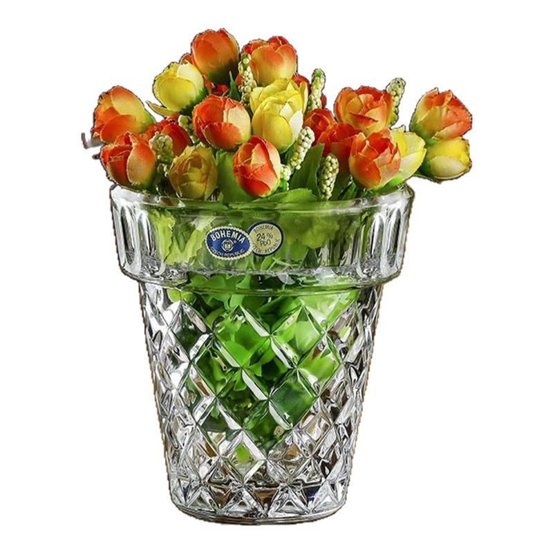 加厚轻奢浮雕花瓶玻璃高级感