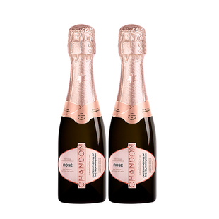 夏桐小瓶装Chandon桃红起泡酒高泡葡萄酒187ml双支高级香槟起泡酒