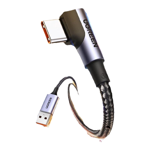 ugreen绿联type-c弯头数据线6a5a超级快闪充tpyec适用华为荣耀40W66w100w安卓手机tapyc游戏typc车载充电线