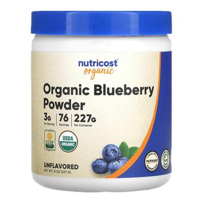 Nutricost有机蓝莓粉冻干粉整颗洁净冻干蓝莓眼睛心脏血管大脑肠