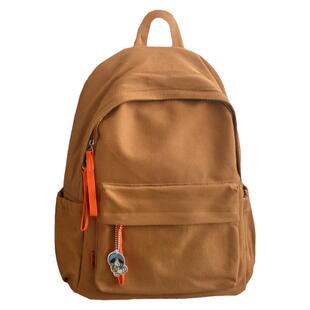 学院风小清新简约休闲轻便双肩包女帆布高中生大学生书包电脑背包