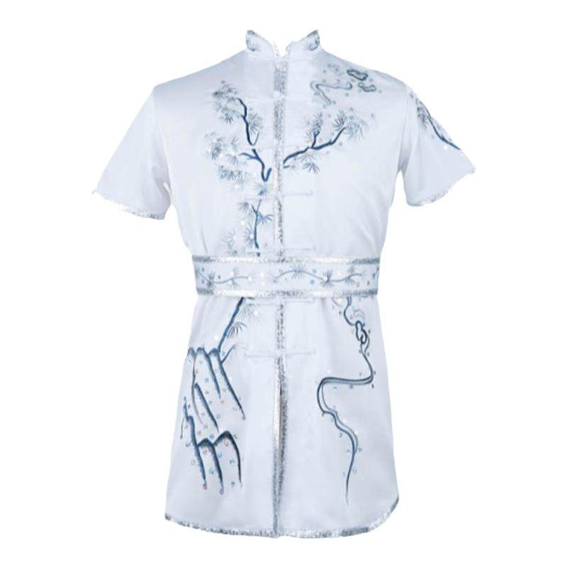 大业亨通彩服武术表演出服白色训练南拳比赛专用刺绣练功长拳儿童
