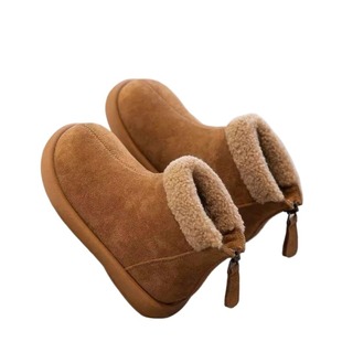 巴布豆女童鞋雪地靴加绒2025冬季靴子儿童短靴秋冬加厚棉鞋潮防滑