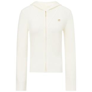 FF仿佛针织衫女2025秋冬新款拉链连帽修身软糯亲肤羊毛毛衣上衣