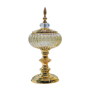 欧式轻奢古典创意玻璃酒店家居装饰品客餐桌电视柜收纳储物罐摆件