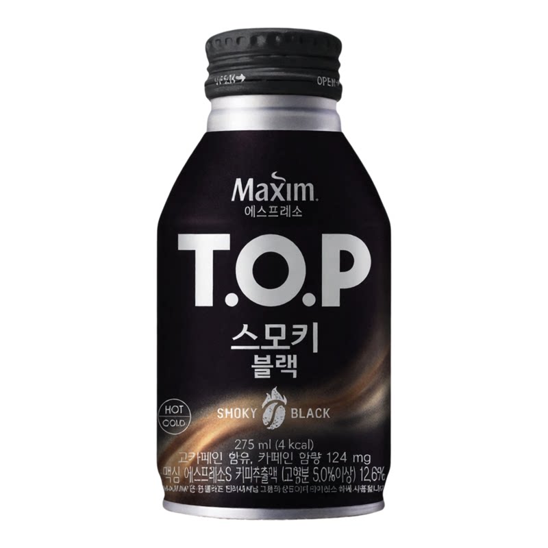Maxim麦馨 T.O.P烟熏黑咖啡275ml*2支装韩国咖啡炭焙香醇早餐即饮