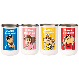 【摩登主妇&蜡笔小新】一家四口316不锈钢漱口杯儿童刷牙洗漱牙缸