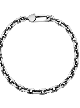 不拘92纯银4.8mm太角链男士手链简约百搭潮手饰扣子挂挂件