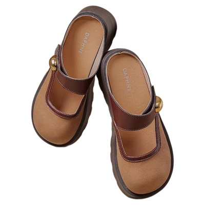 达芙妮厚底增高凉拖包头拖