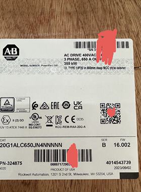 议价全新原装AB罗克韦尔变频器20G1ALC650JN4NNNNN