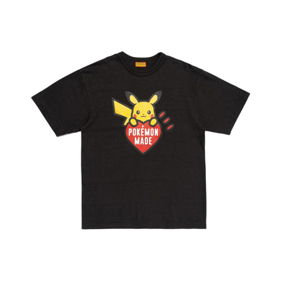 HUMAN MADE  联名款 FW26皮卡丘心形标志二次元短袖 T恤 男女同款