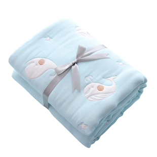 新生婴儿十层纱布被表纯棉加厚儿童浴巾毛巾被宝宝幼儿园春秋盖毯