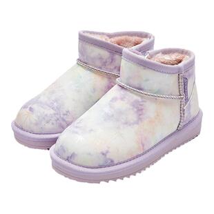 巴拉巴拉儿童雪地靴女童鞋子加厚款棉靴宝宝加绒靴子冬季新款童鞋