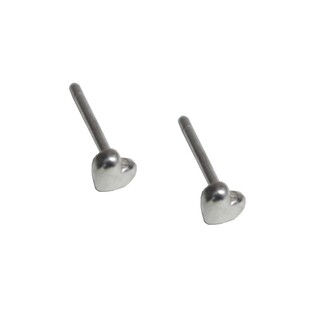 小耳朵爱心耳钉平底女耳屏钉纯银心形耳骨钉软骨多耳洞ins耳蜗钉