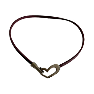 Q三环路爱心卡扣牛皮项链简约百搭手链颈链复古美式甜酷choker