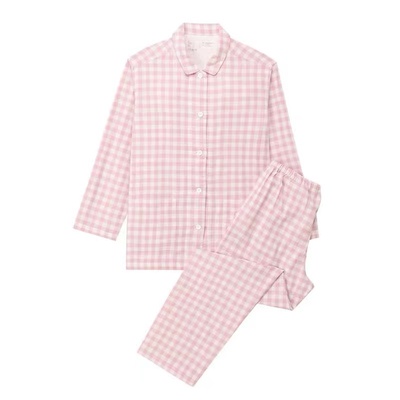 日式工厂全棉睡衣双层纱男女套装