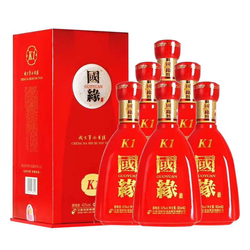 国缘K1柔雅型白酒42度6瓶装