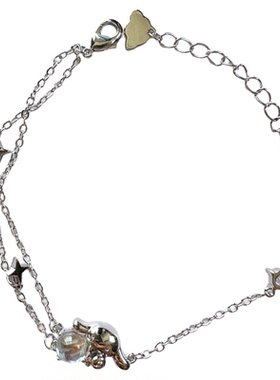 银手链s925银女士2025新款流行玉桂狗可爱小众设计超好看银手链女