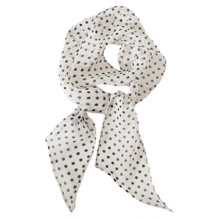 真丝波点小长条飘带女秋季薄款窄丝巾发带高级感纱巾春秋搭配衬衫