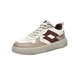 LOTTO乐途男鞋2026新款春秋复古低帮板鞋厚底皮面防水运动休闲鞋