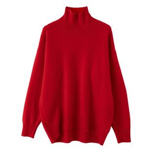 王菲同款羊绒衫女高领100%纯羊毛慵懒宽松套头毛衣针织打底衫大码