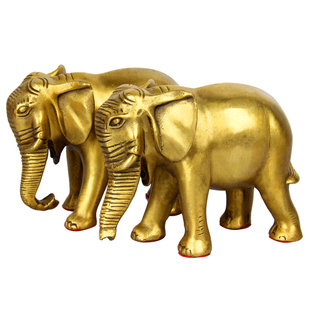 铜大象摆件一对铜象对象吸水象玄关电视柜装饰乔迁新居开业礼品