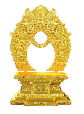 精工鎏金佛台合金增高供座台摆件