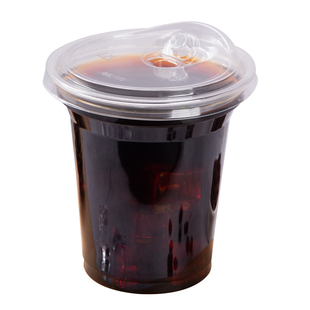 网红M咖啡98口径pet冷饮料杯一次性泰式U型 ins奶茶400ml透明塑料