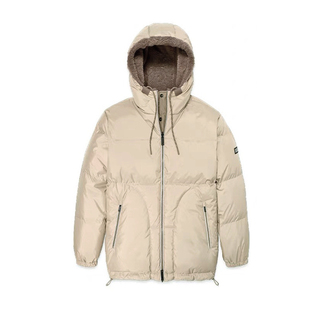 宋雨琦同款卡其色羽绒服外套女加厚保暖防寒白鸭绒双面可穿面包服