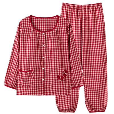 睡衣女士春秋款纯棉长袖家居服