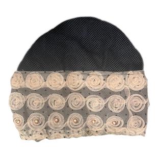 2025新款时尚包头帽女春夏薄款洋气遮白发玫瑰花型盘发透气白发帽