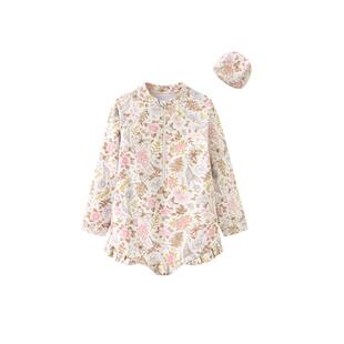 【UPF50+】迷你巴拉巴拉女童儿童防晒高弹泳帽玩水长袖连体泳衣