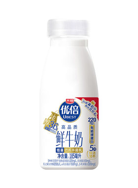 光明优倍低温巴氏杀菌鲜牛奶185ml*12瓶早餐奶鲜奶新鲜配送冷藏